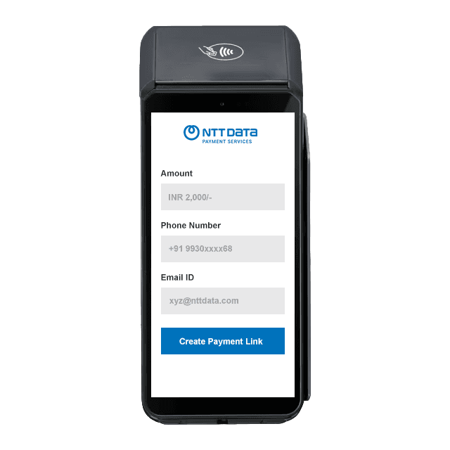 Tap Create Payment Link on your NTT DATA Payment Services India POS
